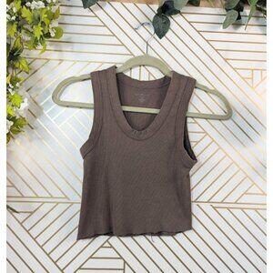 Brandy Melville Women's Ribbed Brown Tank Top Casual Cropped Size XS/S